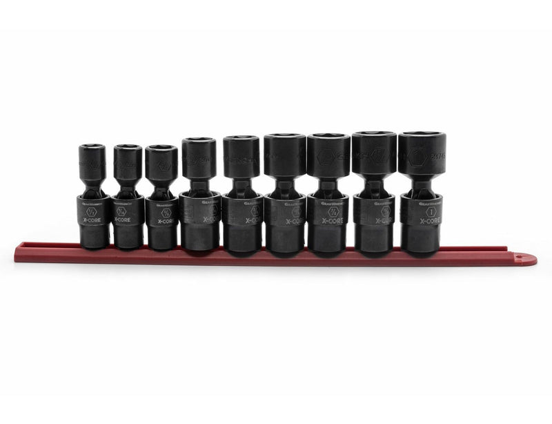 6 Point Standard Drive X-Core Pinless Universal Impact Socket Set, SAE, 1/2-in, 9-pc P3Y4