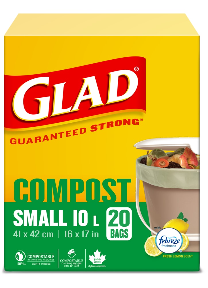 Small 100% Compostable Febreze Lemon Scented Food Waste Bags, 20-pk, 10-L Z1V8 - product image 2