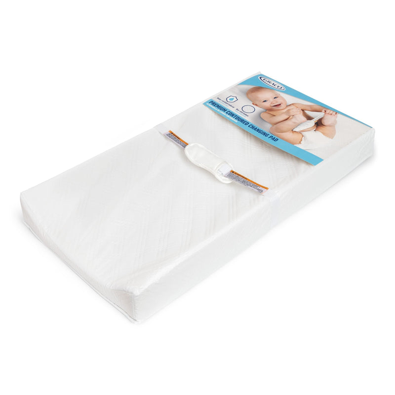 Premium Contoured Baby Changing Pad with Non-Skid Bottom, White A4U0