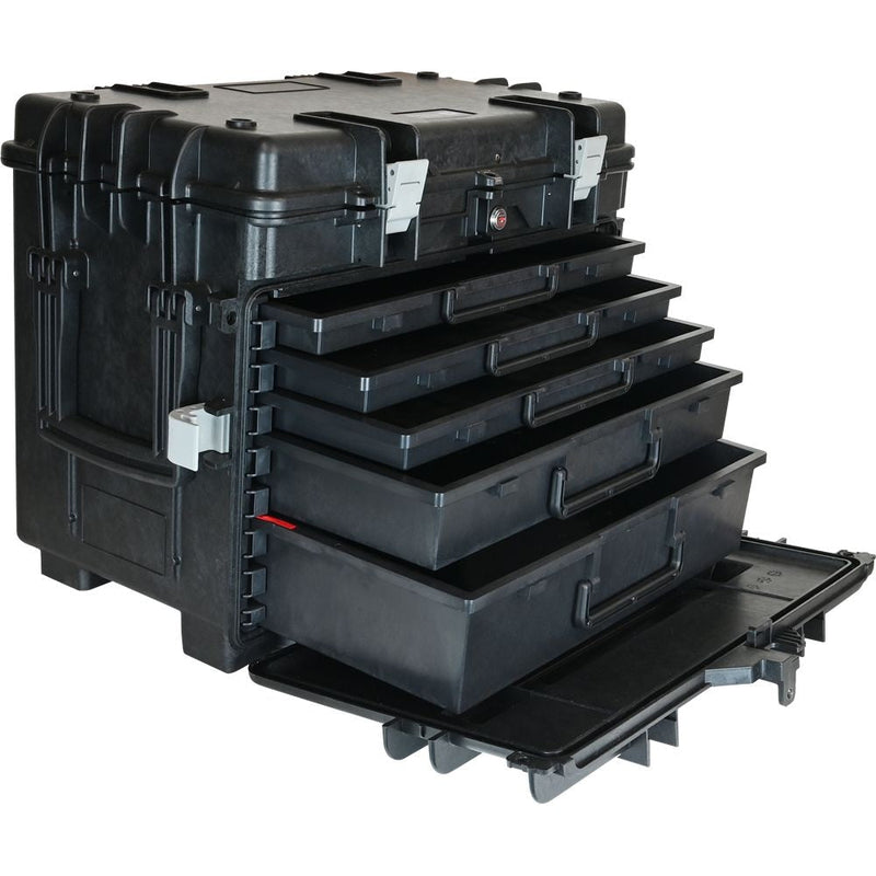 Tools Mobile Tool Chest, 3 Small, 1 Medium & 1 Large Drawer, Black P2G3