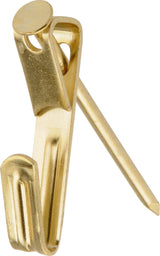 Conventional Picture Hanger, For DrywAll and Paster WAll, 50-lb Capacity, Brass Plated W1U0 - product image 1