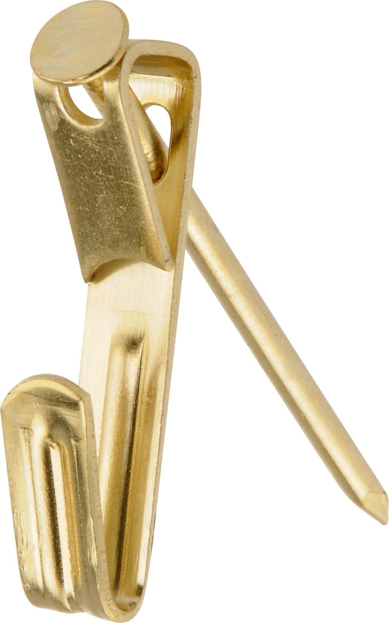 Conventional Picture Hanger, For DrywAll and Paster WAll, 50-lb Capacity, Brass Plated W1U0