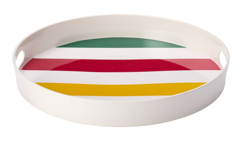 Bay Stripes Round Melamine Tray, Multi-Coloured S1J5