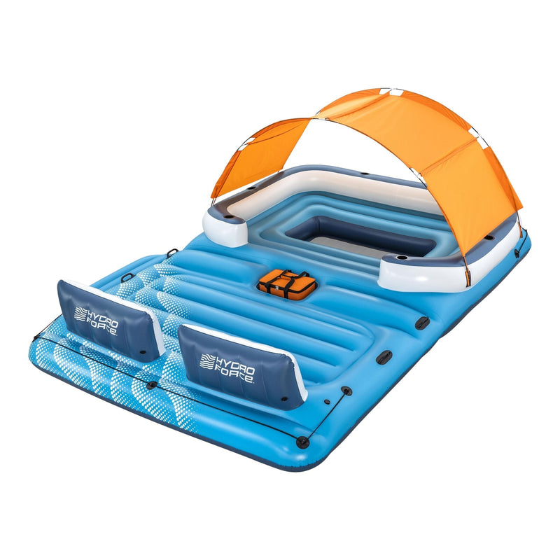 Tropical Breeze Lake Party Island with Sunshade and Cooler, 6-Person F2G0