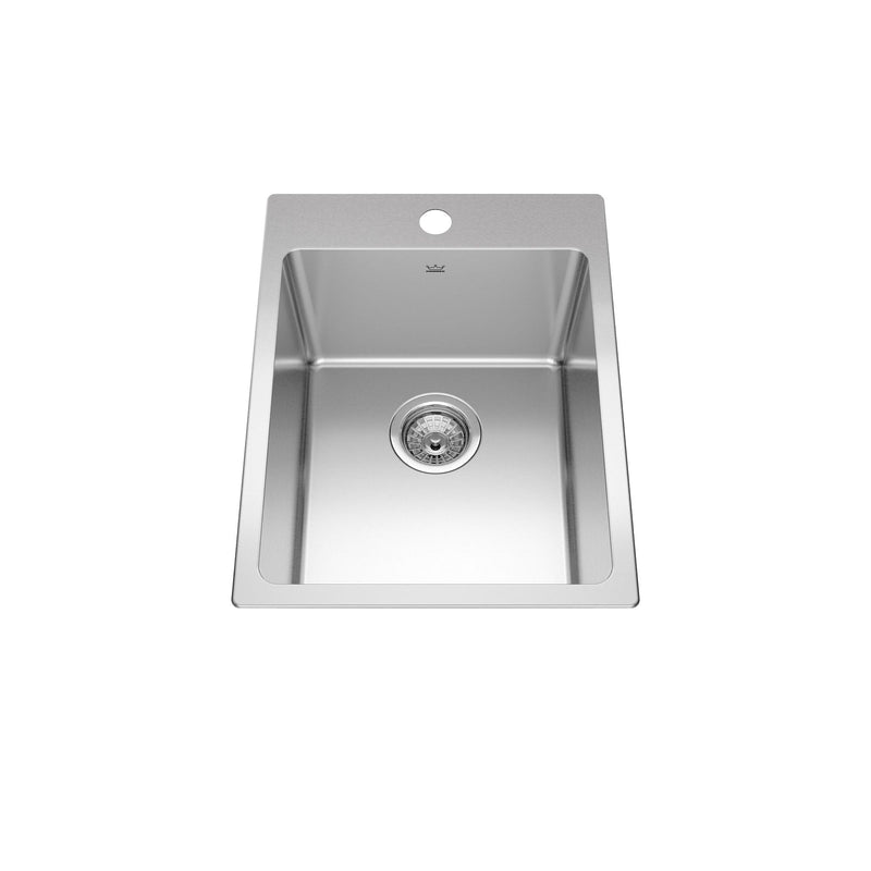 Brookmore Drop in Single Bowl 1-Hole Kitchen Sink, 15.9-in x 20.9-in x 9-in, Stainless Steel T3R3