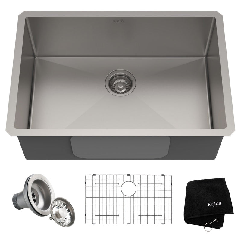 Standard PRO Undermount Stainless Steel Single Bowl Kitchen Sink, 28x19x10-in V4H4