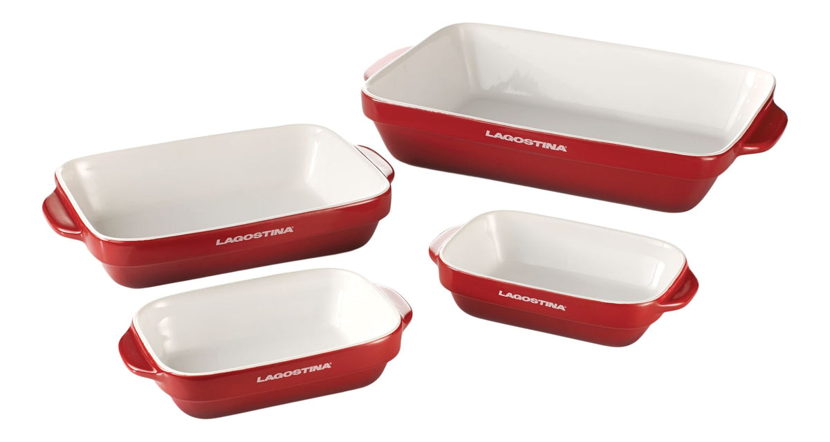 Ceramic Bakeware Set, Red, Assorted Sizes, 4-pc Q0X9 - product image 1