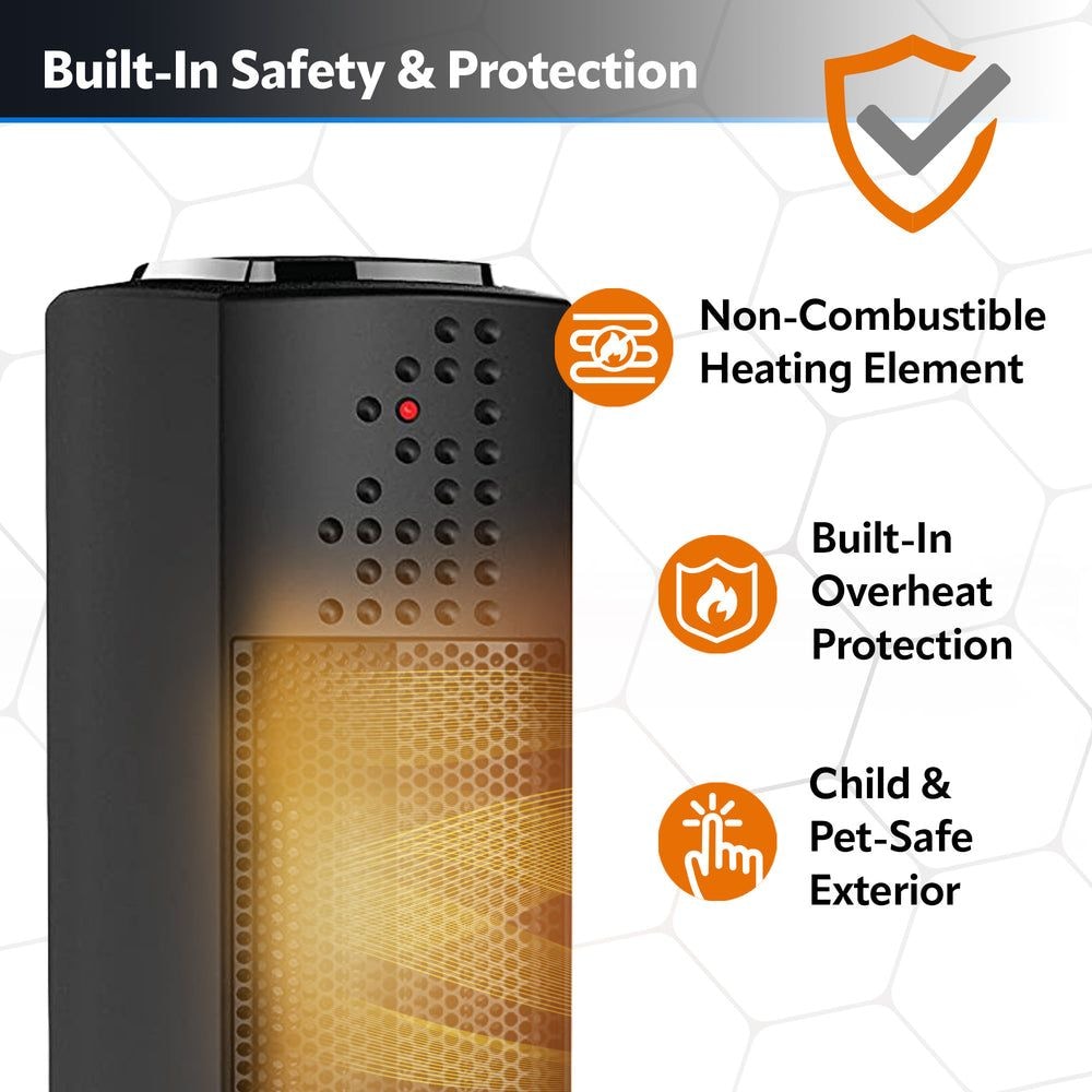 Ultra Slim Tower Ceramic Space Heater, 1500W, Black T8F8 - product image 7