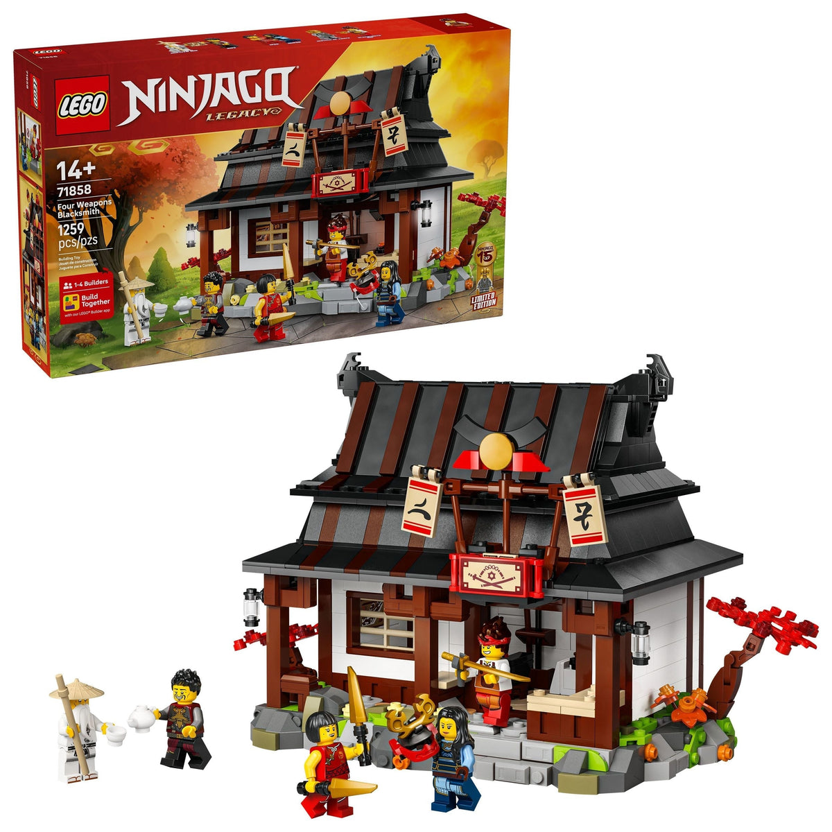 Ninjago Four Weapons Blacksmith 15th Anniversary - 71858, 1259-pcs, Ages 14+ K2J4 - product image 1