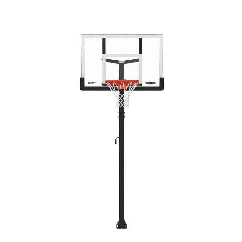 In-Ground Crank Adjust Bolt Down Outdoor Basketball Hoop, 50-in S6Z2