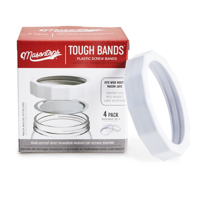 Wide Tough Screw Band for Jars, Rust-proof, 4-pk Y0D4
