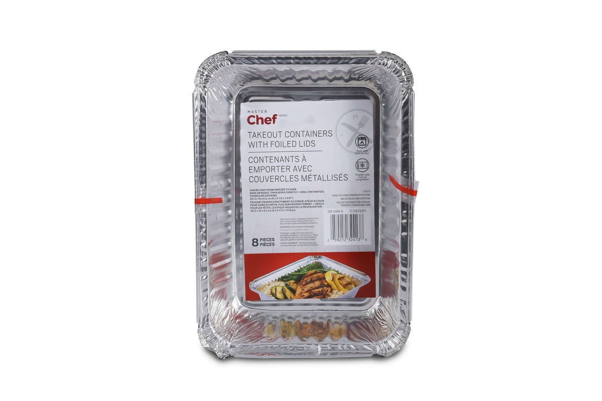 Disposable Foil Take Out Food Storage Container with Lid, 3-lb, 4-pk D1J9 - product image 1