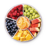 Round Airtight Snackle Box, 6 Compartments, White Y3O9 - product image 1