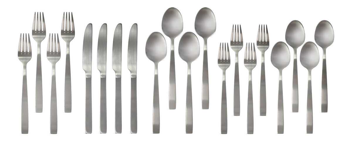 Stainless Steel Flatware Set, Serves 4, 20-pc F7A6 - product image 1