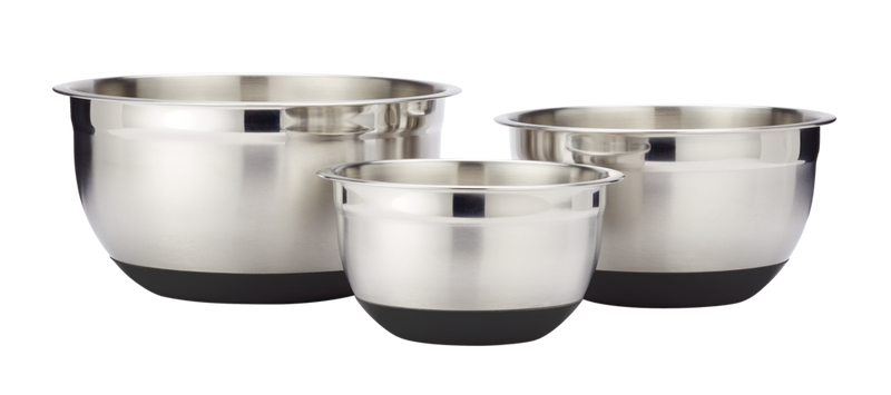 Stainless Steel Mixing Bowl Set with Non-Slip Bottom, Assorted Sizes, 3-pc N7A1