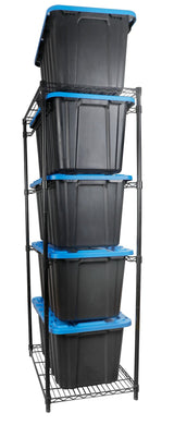 5-Tier Steel Tote Storage Rack, Black, Totes Not Included T1B5 - product image 1