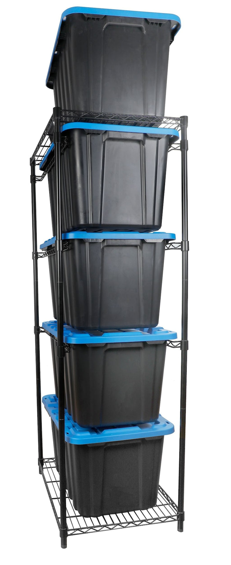 5-Tier Steel Tote Storage Rack, Black, Totes Not Included T1B5