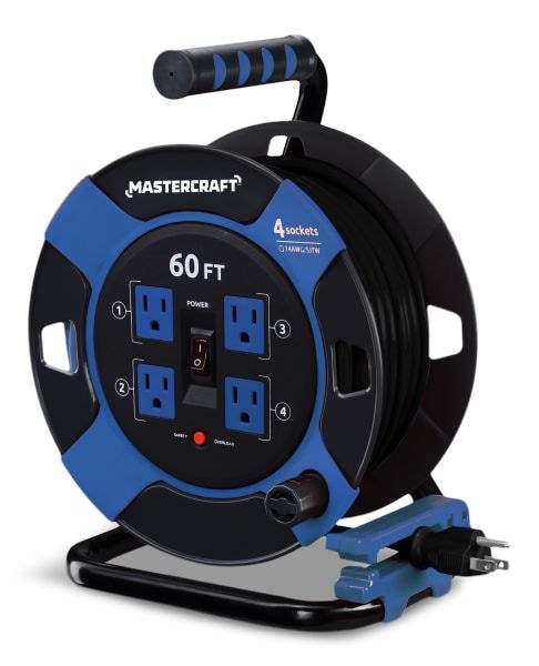 60-ft 10A Retractable Extension Cord Reel B3U5 - product image 1