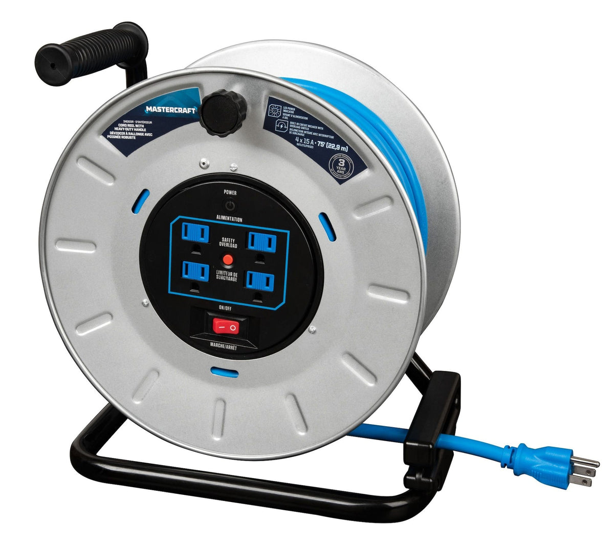 75-ft 15A Retractable Extension Cord Reel B1P8 - product image 3