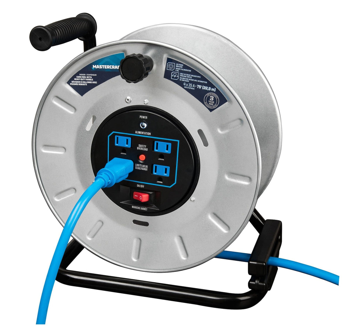 75-ft 15A Retractable Extension Cord Reel B1P8 - product image 5