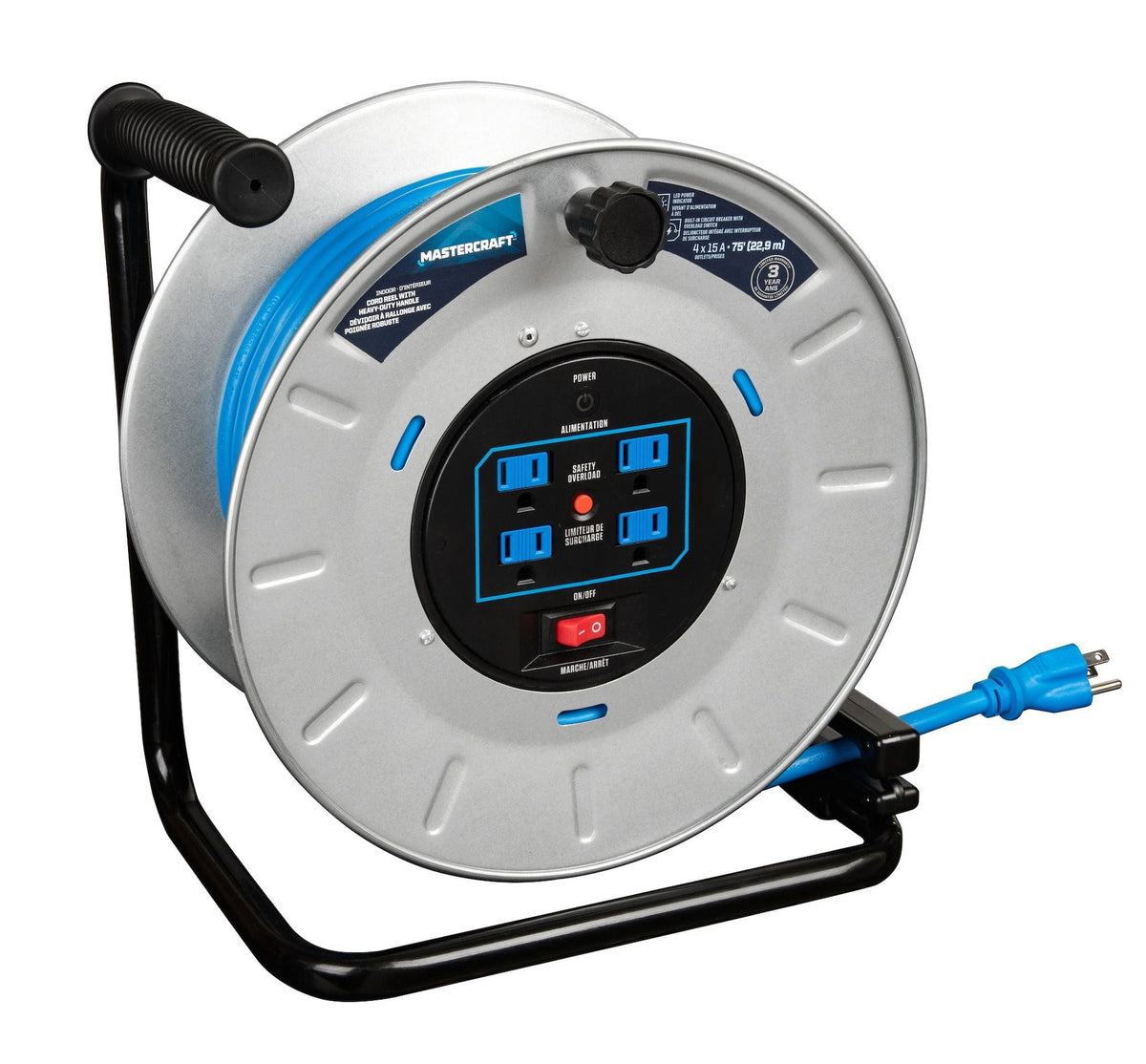 75-ft 15A Retractable Extension Cord Reel B1P8 - product image 6