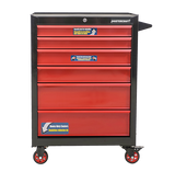 Rolling Tools Storage Cabinet with 6 Drawers, Black&Red, 26-in A2E5 - product image 3