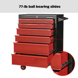Rolling Tools Storage Cabinet with 6 Drawers, Black&Red, 26-in A2E5 - product image 6