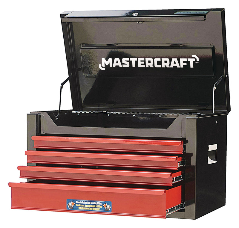 Tool Chest with 4 Drawers, Black & Red, 26-in F4J0