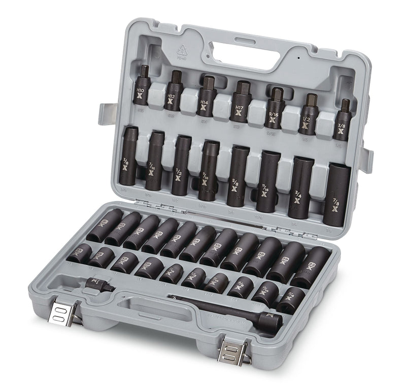 1/2-in Drive Professional Grade Impact Socket Set, 38-pc, CRMO P1W9