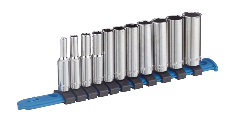 1/4-in Drive Deep Socket Set 11-pc, CRV, Nickel-Chrome Plating V0K0