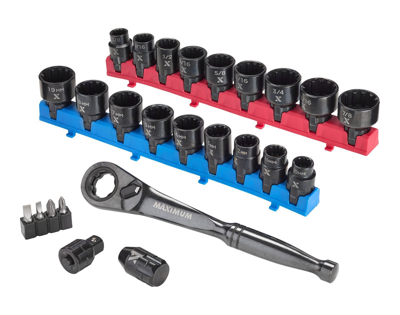 25 Piece 3/8" Drive Pass-Thru Socket Set Q3Q0