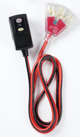 6-ft 14/3 Outdoor GFCI Extension Cord with 3 Grounded Outlets, Lighted End, Block/Red J6I7 - product image 2