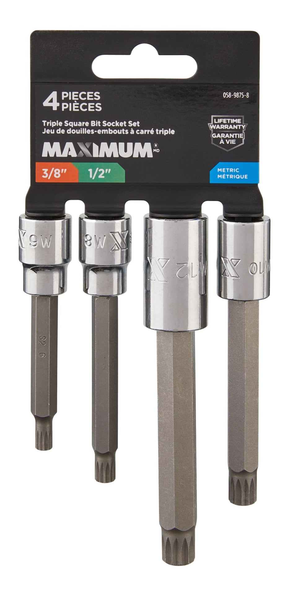 Extra Long Shank Triple Square Bit Socket Set, 4-pc P0N2 - product image 3