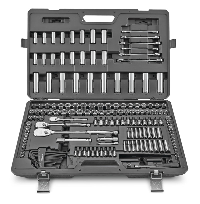 Professional Grade Socket Set, 224-pc, CRV, Nickel-Chrome Plating T4C9