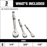 Ratchet Set, 90-Tooth, 3-pc D8G2 - product image 4