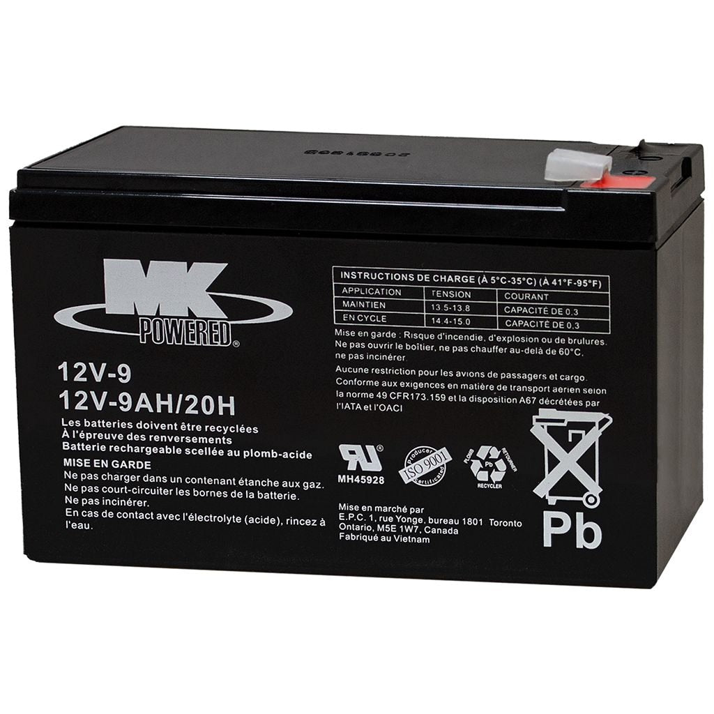 Battery 12-Volt 9 Ah SLA Battery, F2 Terminal E9Q4 - product image 2