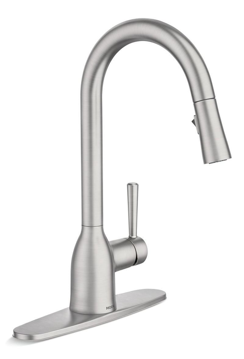 Adler Single Handle Pulldown Kitchen Faucet, Spot Resist Stainless M6X4