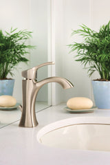 Voss Single Handle High Arc Single Hole Bathroom Sink Faucet, Brushed Nickel X7G6 - product image 5