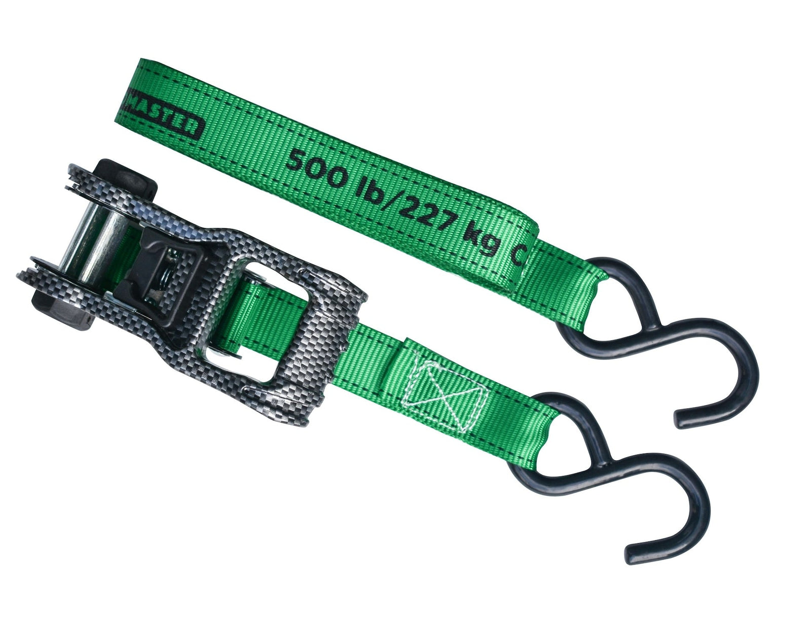 1,500-lb Carbon Ratchet Tie Downs, Weatherproof, 1-in x 14-ft, 4-pk, Green B6I3 - product image 5