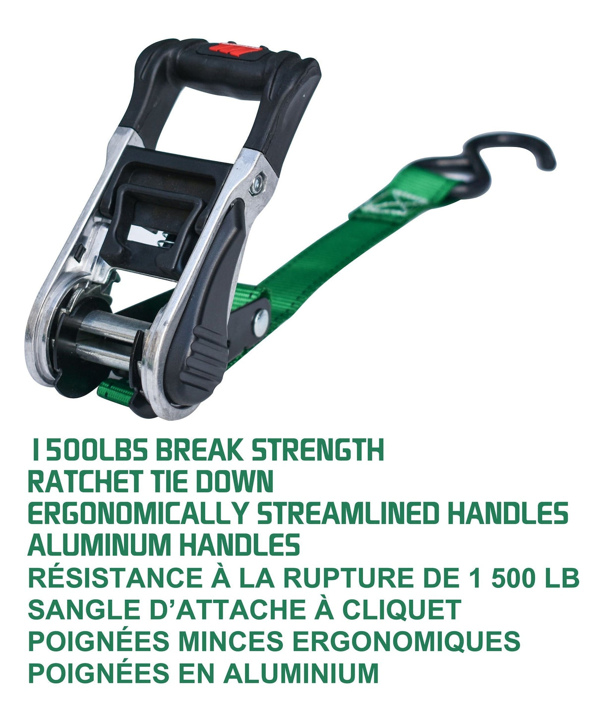 1,500-lb Ratchet Tie Down Straps, with Padded Handle, 1-in x 14-ft G8N5 - product image 6