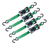 1,500-lb Ratchet Tie Down, with Padded D-Handle, 1-in x 14-ft, 4-pk, Green C6O0 - product image 1