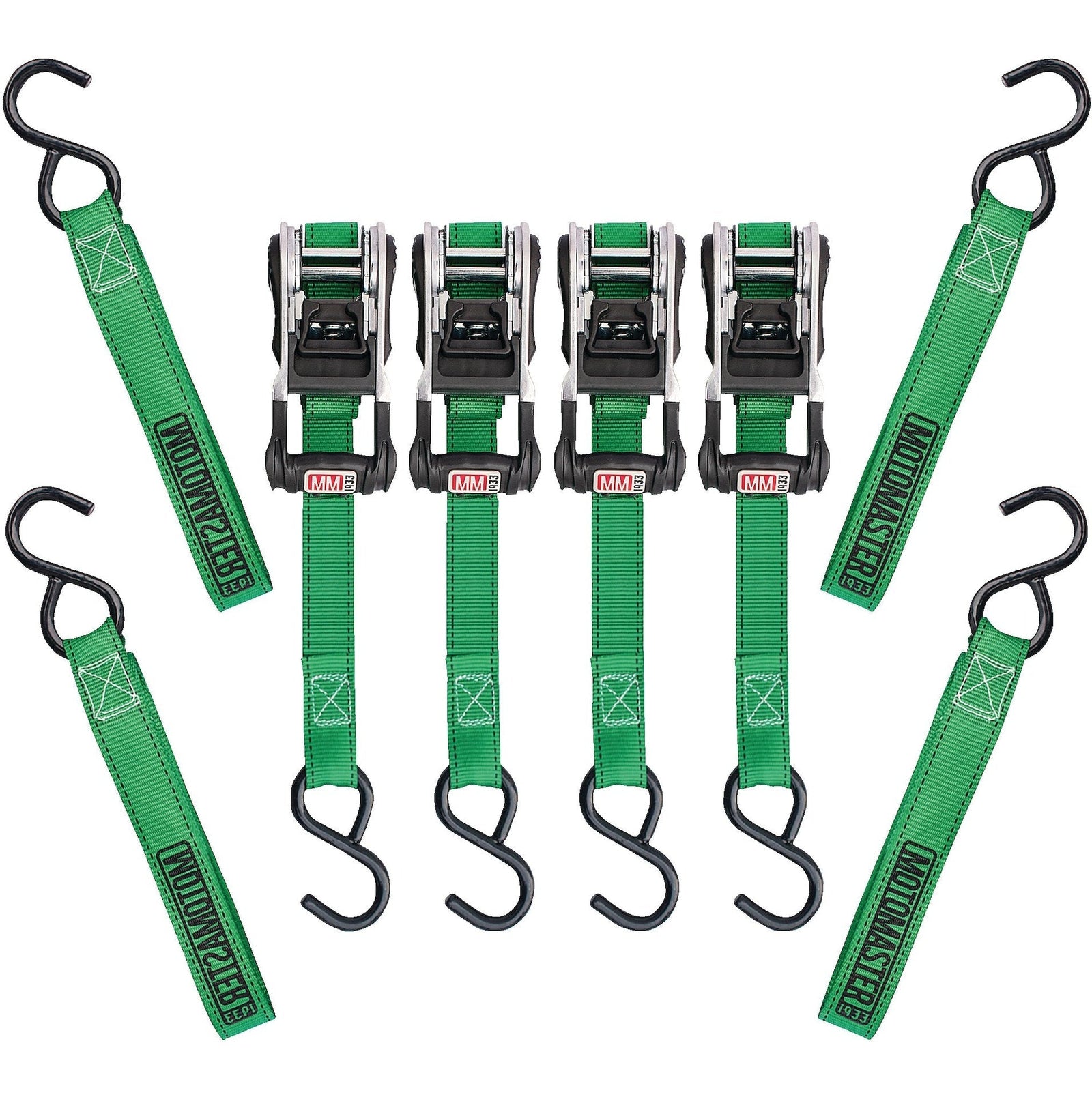 1,500-lb Ratchet Tie Down, with Padded D-Handle, 1-in x 14-ft, 4-pk, Green C6O0 - product image 2