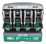 1,500-lb Ratchet Tie Down, with Padded D-Handle, 1-in x 14-ft, 4-pk, Green C6O0 - product image 4