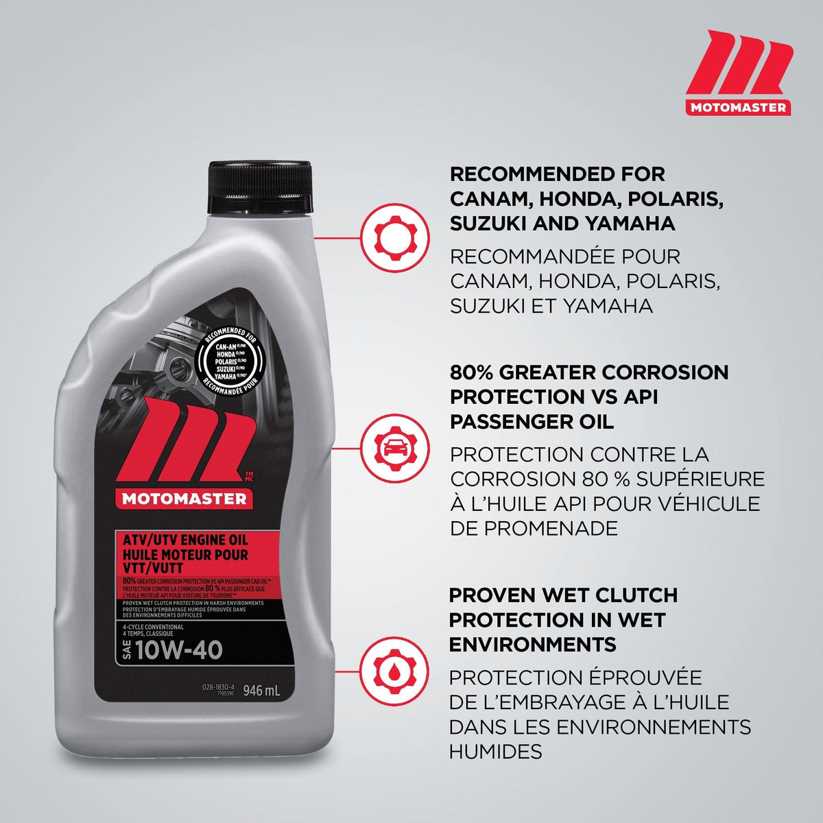 4-Stroke Premium ATV/UTV Engine Oil 10W40, 946-mL J4C8 - product image 5