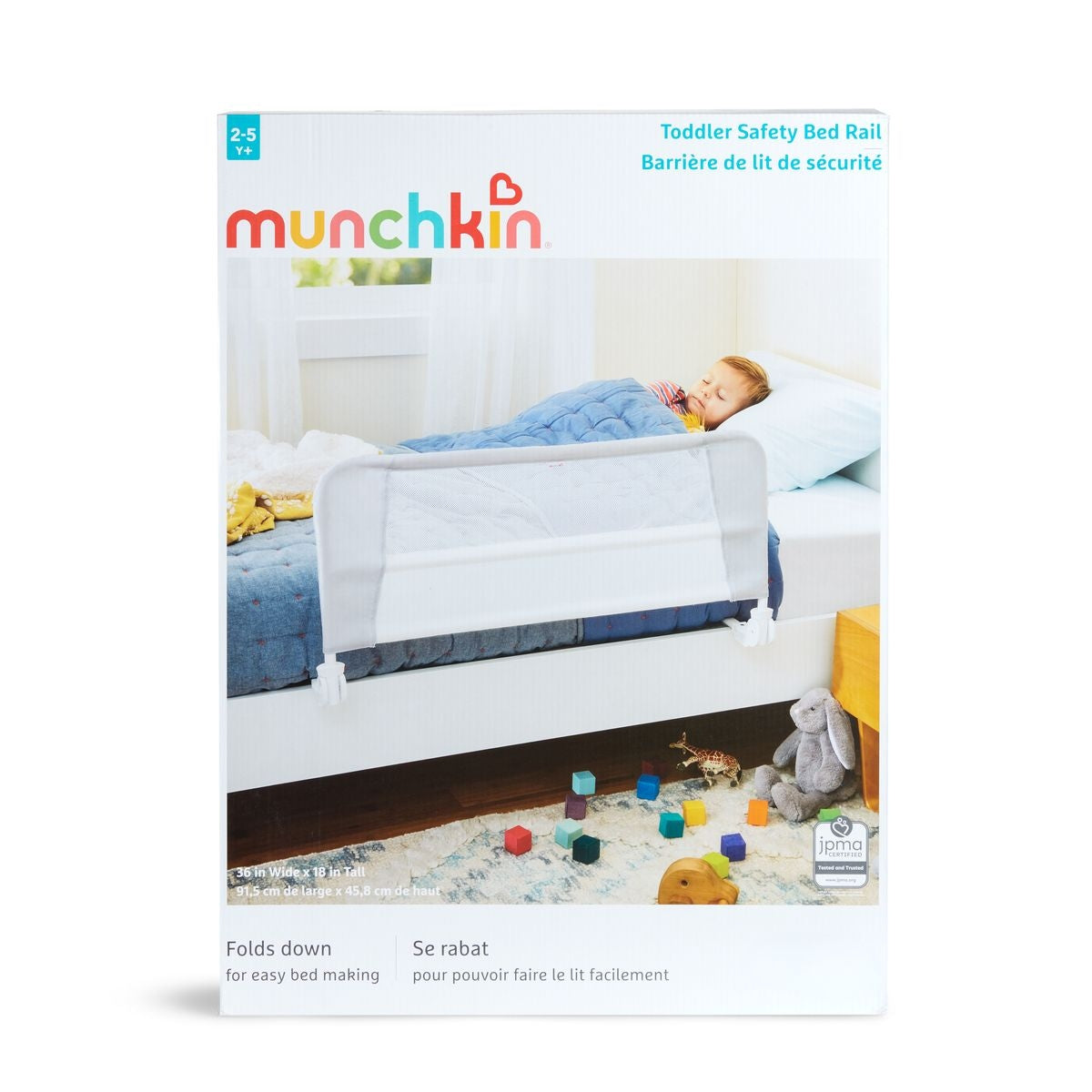 Toddler Safety Bed Rail, No Assembly Needed, White V3Z2 - product image 1