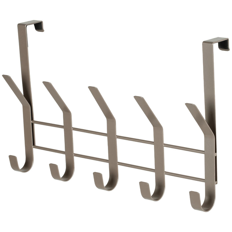 16.1" Over The Door Metal 5 Hook, Champagne U2O5