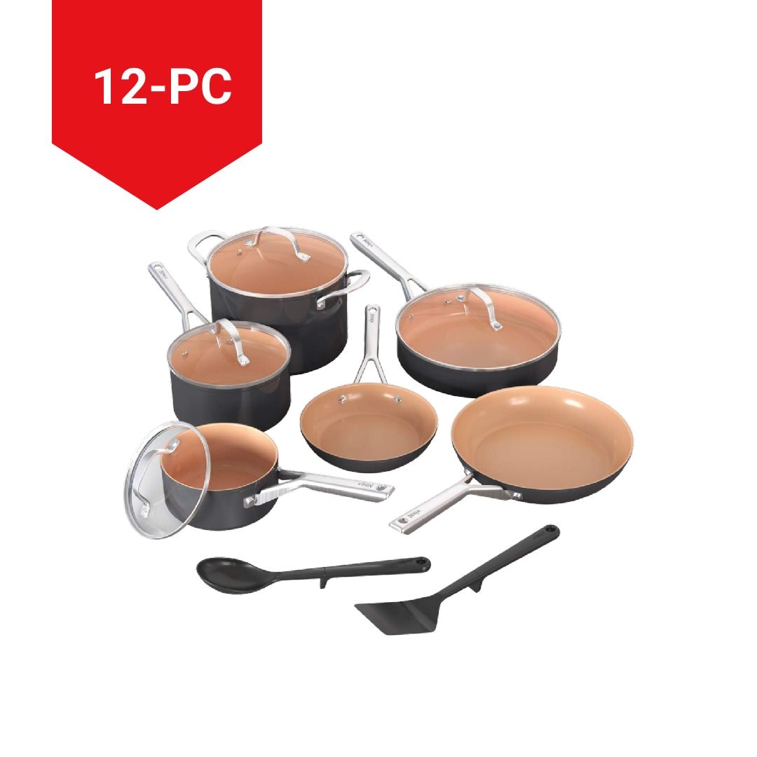 Extended Life Essential Ceramic Cookware Set, 12-pc, Dark Grey I5K2 - product image 4