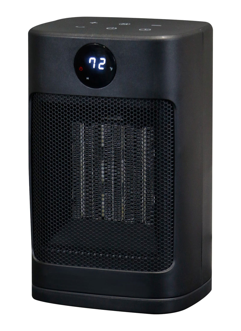 Digital Electric Personal Ceramic Heater with Remote, 1500W, Black Q9S7