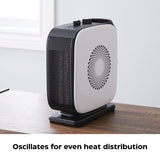 Portable Oscillating Portable Ceramic Space Heater withThermostat, 1500W, White A3A7 - product image 8