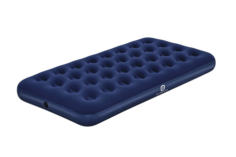 Flocked Top Twin Single-High Inflatable Air Mattress/Airbed with Repair Kit, Blue G3H2